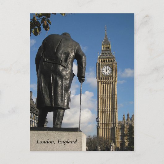 Carte Postale Winston Churchill et Big Ben Postcard, Londres (Devant)
