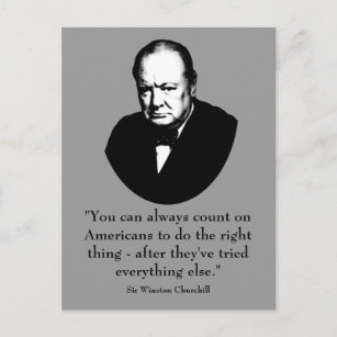 Carte Postale Winston Churchill et la citation drôle