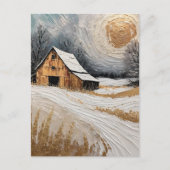 Carte Postale winter barn with golden details (Devant)