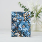 Carte Postale Winter Bouquet in Blue and White (Debout devant)