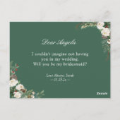 Carte Postale Winter Chic Floral Be My Bridesmaid Proposition Ca (Dos)