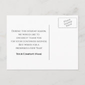 Carte Postale Winter Country Grange Joyeuses Fêtes d'affaires (Dos)