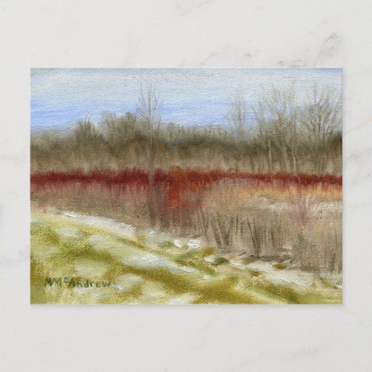Carte Postale "Winter Field Sketch" paysage d'huile (Devant)