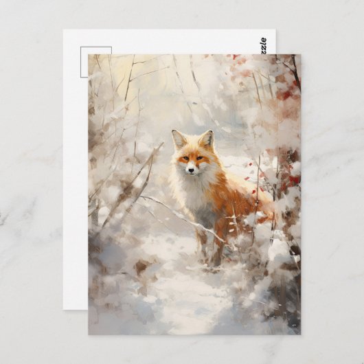 Carte postale Winter Fox (Devant / Derrière)