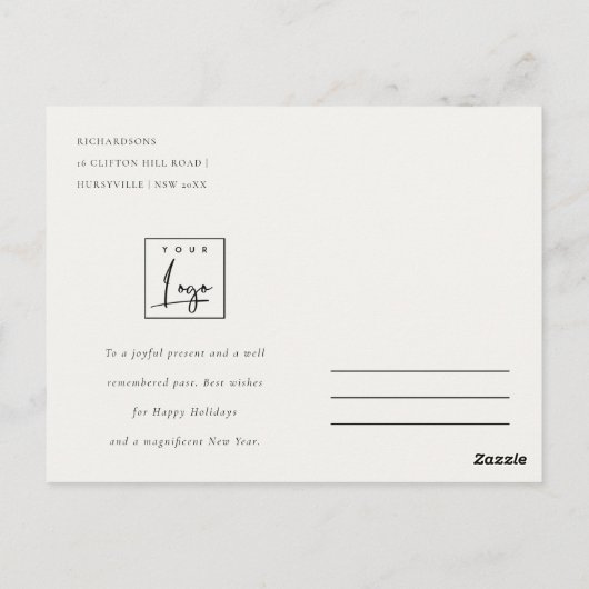 Carte Postale Winter Goose Christmas Business Corporate Logo (Dos)