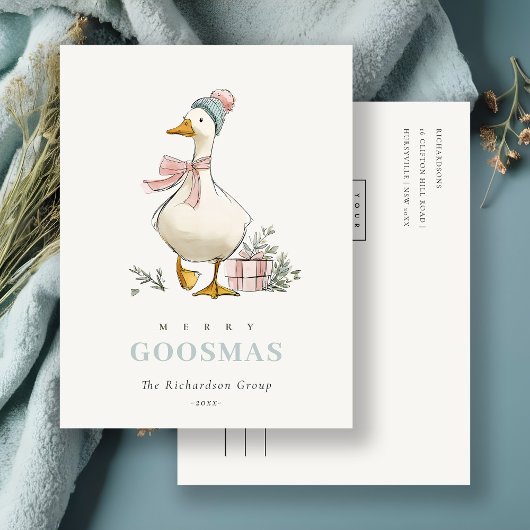 Carte Postale Winter Goose Christmas Business Corporate Logo