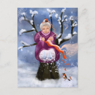 Carte Postale Winter Granny Abuela de Inverno