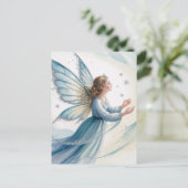 Carte Postale Winter Snow Fairy Watercolor Art (Debout devant)