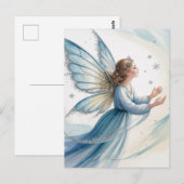 Carte Postale Winter Snow Fairy Watercolor Art (Devant / Derrière)