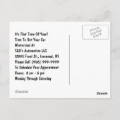 Carte Postale Winter Storage Snow Plowing Car Business Postcards (Dos)