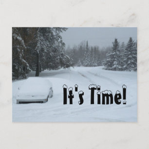 Carte Postale Winter Storage Snow Plowing Car Business Postcards