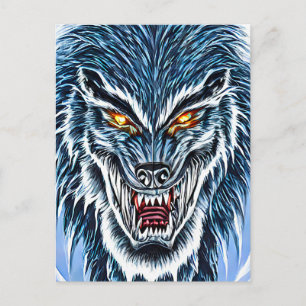 Carte Postale Winter Werewolf Imaginaire Dark horror art