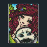 Carte Postale Winter White Seal Mermaid Art Fantasy<br><div class="desc">This postcard ce que designed and created featuring the original,  hand-painted Fantasy Art of Hannah Lynn. To learn more about the artist,  go to hannanhlynnart.com.</div>