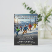 Carte Postale Winter Wonder Snowboard Birthday Party (Debout devant)