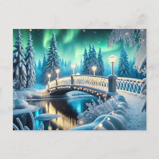 Carte Postale Winter Wonderland Aurora : Pont neigeux Art (Devant)