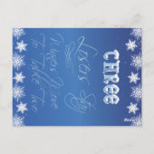 Carte Postale Winter Wonderland Bunco Table Card #3 (Dos)