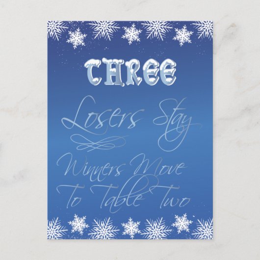 Carte Postale Winter Wonderland Bunco Table Card #3 (Devant)