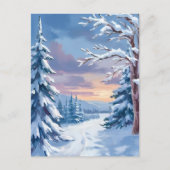 Carte Postale Winter Wonderland | Mountain Snow Nature Painting  (Devant)