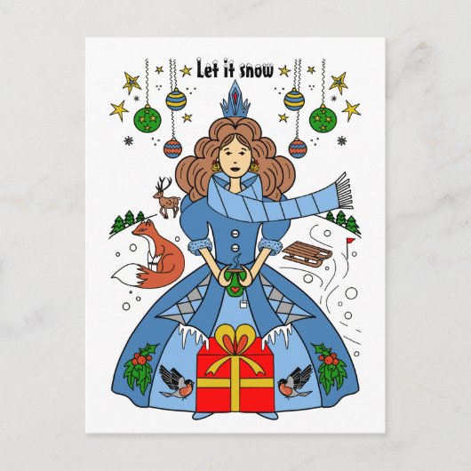 Carte Postale Winter Wonderland pour Noël (Devant)