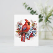 Carte Postale Winter Wonderland Red Cardinal (Debout devant)