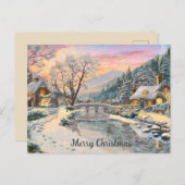 Carte Postale Winter Wonderland Riverside Cottages et Enchanted (Devant / Derrière)