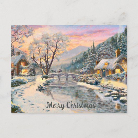 Carte Postale Winter Wonderland Riverside Cottages et Enchanted (Devant)