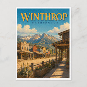 Carte Postale Winthrop Washington Western Boardwalk GeoSaga