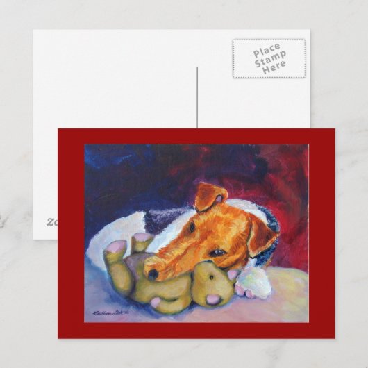 Carte postale Wire Fox Terrier (Devant / Derrière)