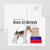 Carte Postale Wire Fox Terrier de retour à l'école (Devant / Derrière)