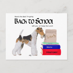 Carte Postale Wire Fox Terrier de retour à l'école