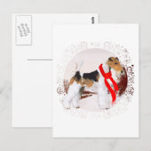 Carte Postale Wire Fox Terrier Hiver (Devant / Derrière)