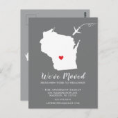 Carte postale WISCONSIN État de déménagement (Devant / Derrière)