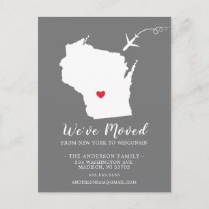 Carte postale WISCONSIN État de déménagement