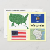 Carte Postale Wisconsin, États-Unis (Devant / Derrière)