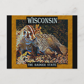 Carte Postale Wisconsin L'État Badger