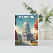 Carte Postale Wisconsin Madison State Capitol (Debout devant)