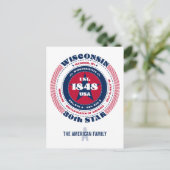 Carte Postale Wisconsin, Madison, WI, Patriotique, Monogramme (Debout devant)