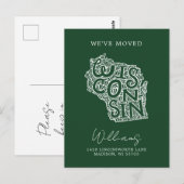 Carte Postale WISCONSIN | Notre changement d'adresse (Devant / Derrière)