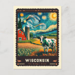 Carte Postale Wisconsin | Vincent Van Gogh inspiré<br><div class="desc">Découvrez le mélange enchanteur des paysages naturels du Wisconsin avec le style artistique emblématique de Vincent van Gogh dans notre "Wisconsin" | Vincent van Gogh Inspirated Postcard". Cette carte postale est un hommage à la beauté pittoresque du Wisconsin, réinventée à travers les coups tourbillonnants et vibrants de la technique impressionniste...</div>