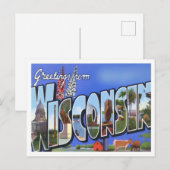 Carte postale Wisconsin Vintage Big Letters (Devant / Derrière)