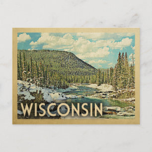 Carte Postale Wisconsin Vintage voyage Snowy Winter Nature