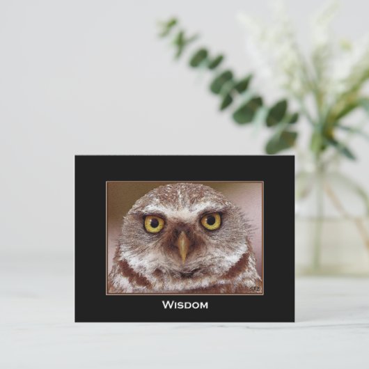 CARTE POSTALE WISDOM OWL (Debout devant)