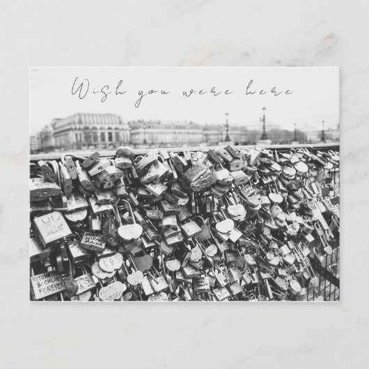 Carte Postale "Wish You Were Here" Pont de l'amour verrouillé à  (Devant)