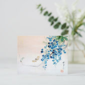 Carte Postale Wisteria et papillon, Watanabe Seitei (Debout devant)