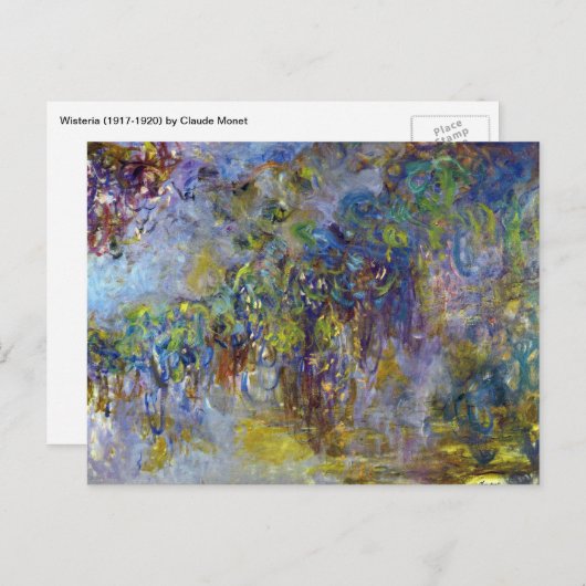 Carte Postale Wisteria (moitié droite) par Claude Monet (Devant / Derrière)
