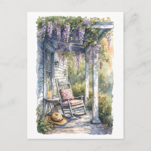 Carte Postale Wisteria Porch Rocking Chair Scène