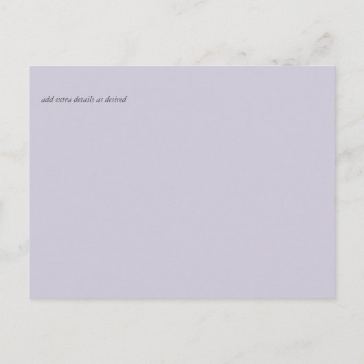 Carte Postale Wisteria Purple Mariage Enregistrer les dates Cart (Dos)