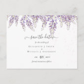 Carte Postale Wisteria Purple Mariage Enregistrer les dates Cart (Devant)