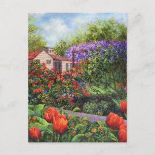 Carte Postale Wisteria Tulips Garden