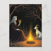 Carte Postale Witch and Goat at a Bonfire (Devant)